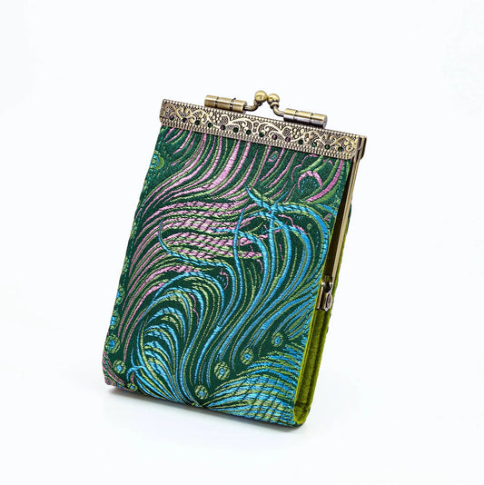 Accessories | Card Holder Peacock Brocade Teal And Pink