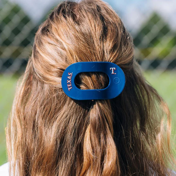 Teleties Hair Clip - Flat Round Medium Texas Rangers