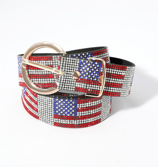 Belt - Bling American Flag