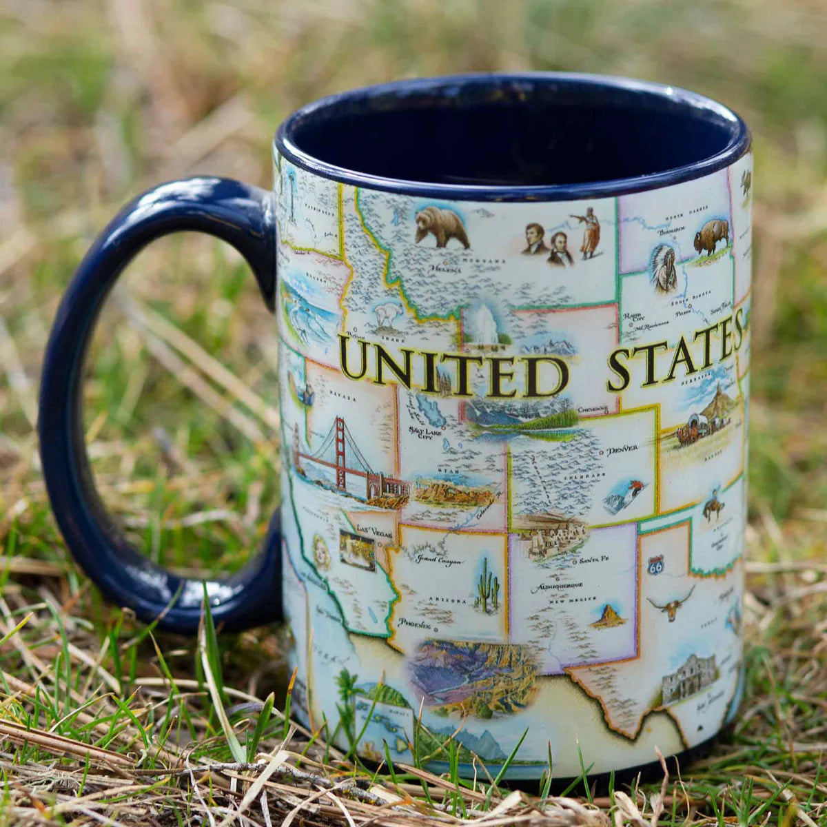 Ceramic USA Map Mug 16oz