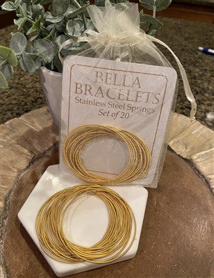 Bella Bracelets - Gold Set of 20 Stainless Steel Bracelets