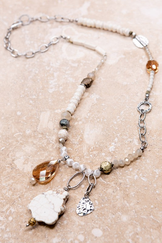 Necklaces | Cleo White Bead Necklace