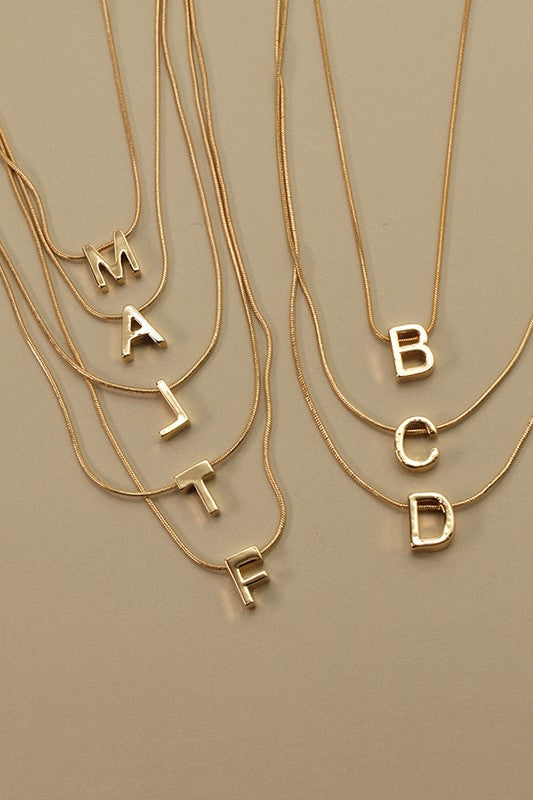 Necklace | Snake Chain Initial Necklace