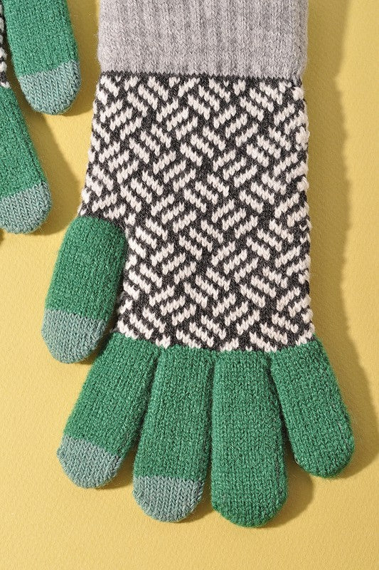 Gloves | Green Multicolored