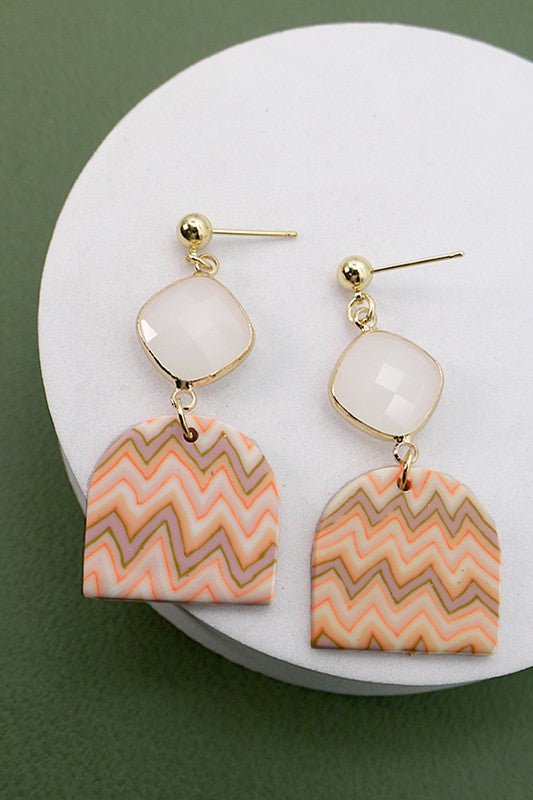 Earrings | Chevron Polymer Clay Earrings