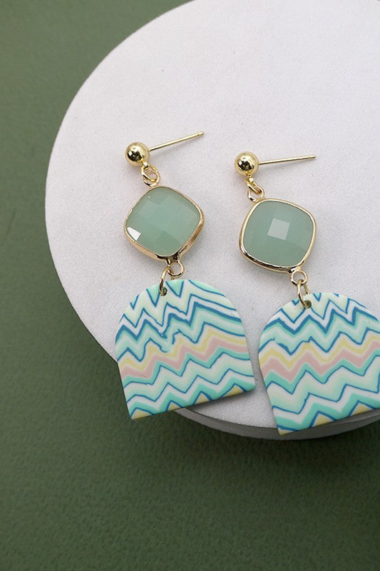 Earrings | Chevron Polymer Clay Earrings