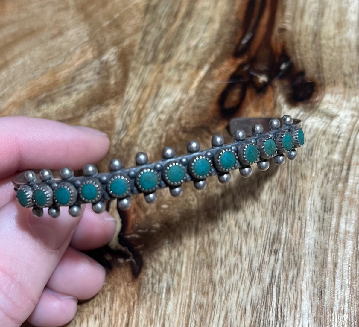 Turquoise | Authentic Sterling Turquoise Cluster Cuff