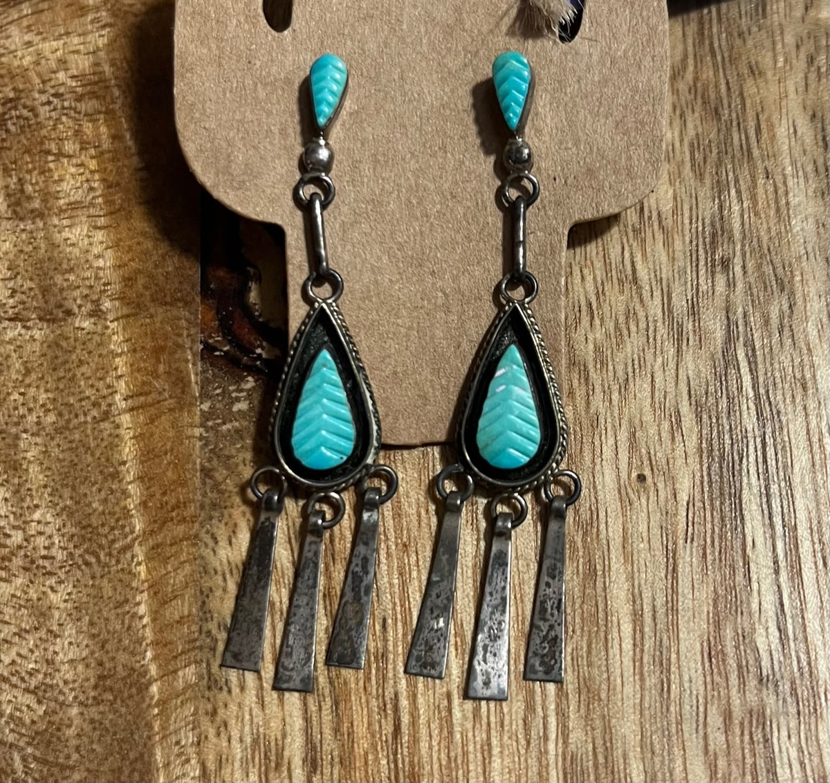 Authentic Turquoise Dangle Post Earrings