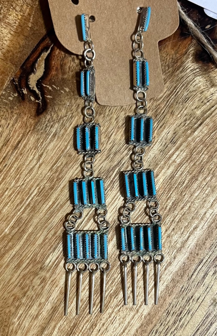 Turquoise | Authentic Zuni Waterfall Turquoise Earrings