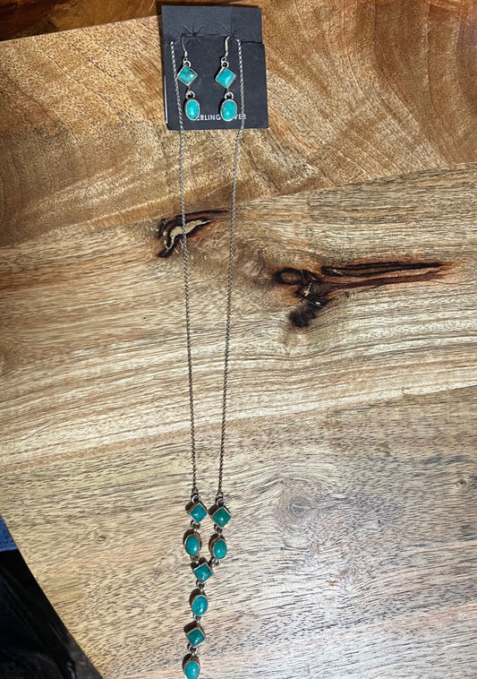 Turquoise | Authentic Turquoise Necklace & Earrings Set