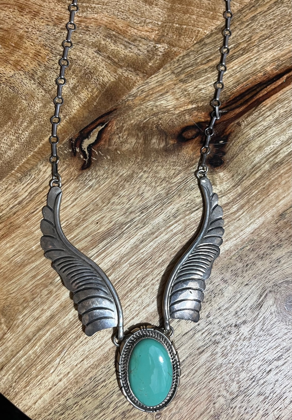 Turquoise | Authentic Double Feather Turquoise Necklace