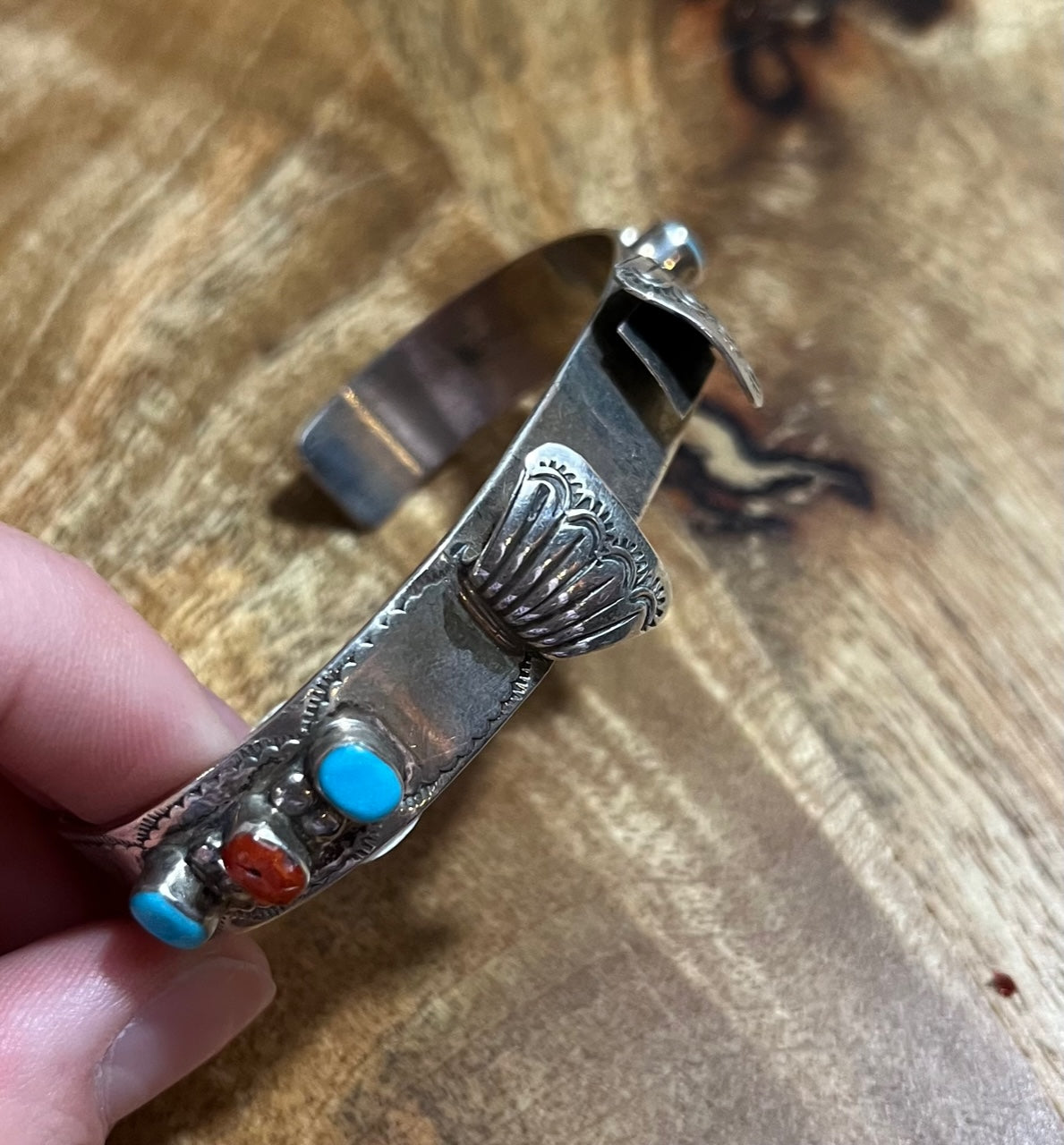 Turquoise | Authentic Turquoise & Coral Cuff