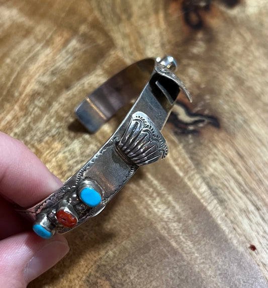 Turquoise | Authentic Turquoise & Coral Cuff