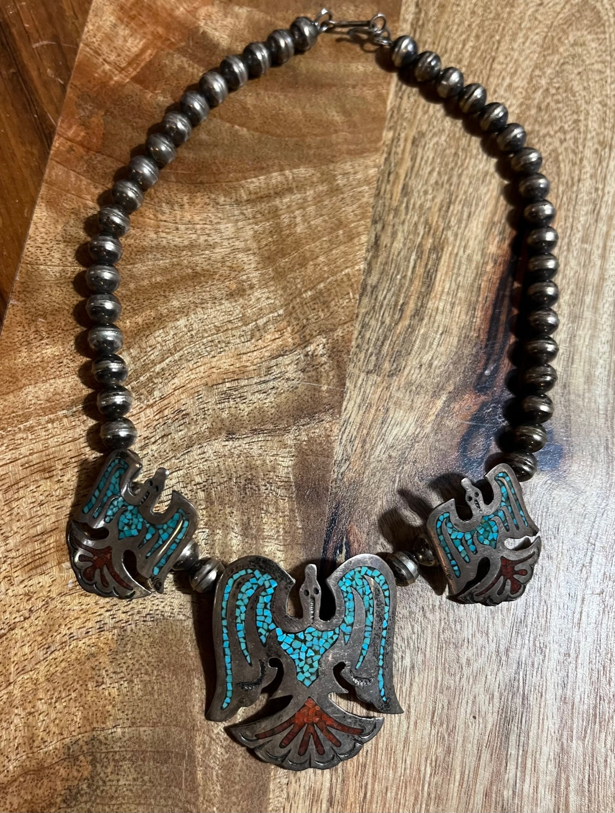 Turquoise | Authentic Turquoise &amp; Coral Eagle Necklace
