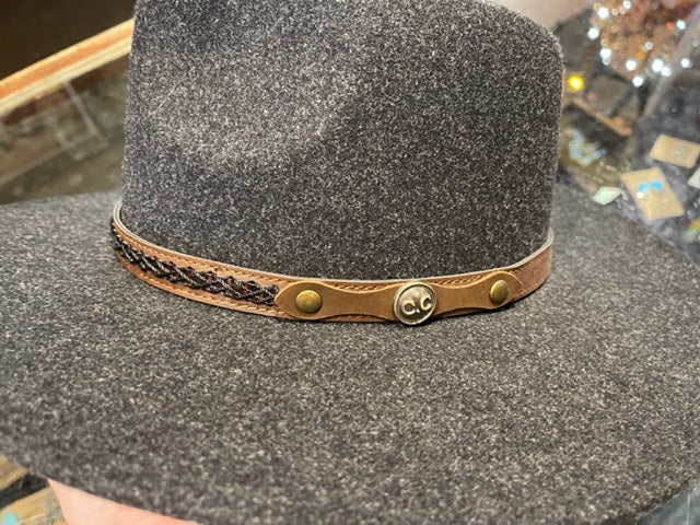 Hat CC Black w/black and brown band