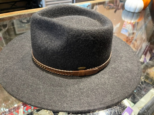 Hats | CC Grey w/fancy brown band