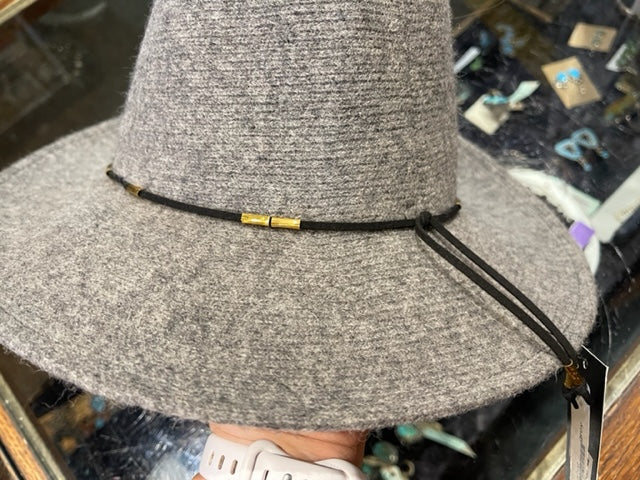 Hat | Panama Floppy Style w/black band in Grey