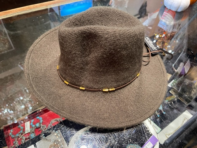Hat Panama Floppy Style w/brown band in Olive