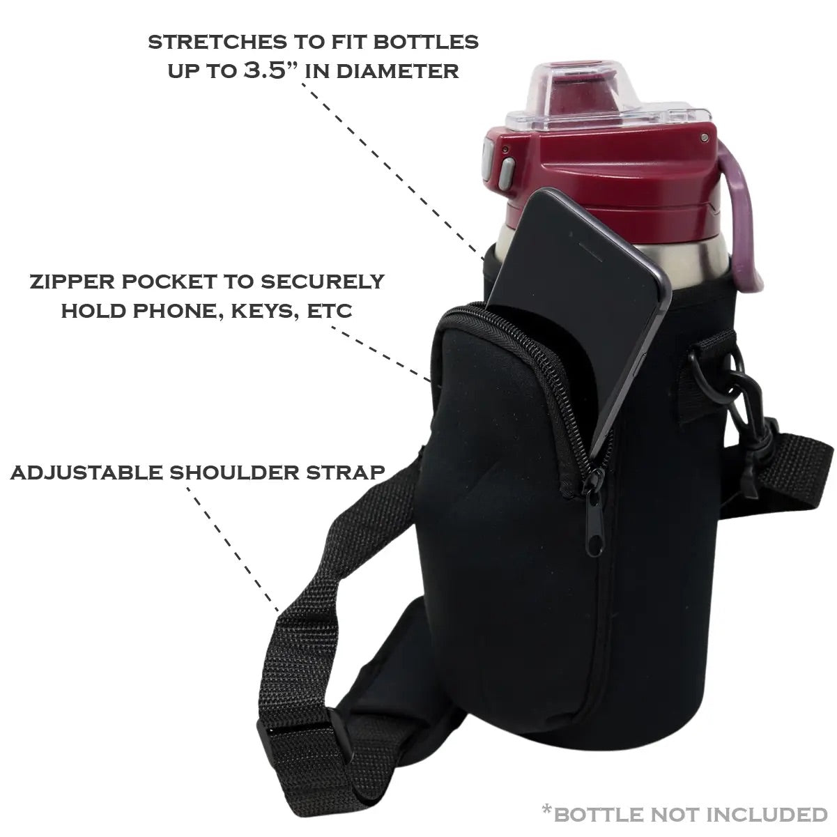 Neoprene Bottle bag with shoulder strap