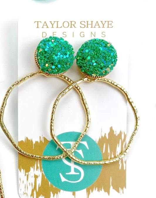 Taylor Shaye Designs Glitter Top Hoops