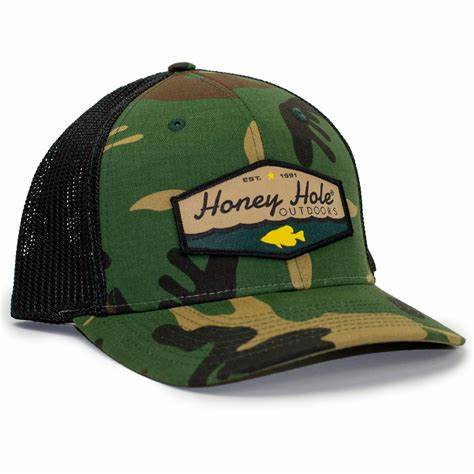 Honey Hole Hat Camo Black
