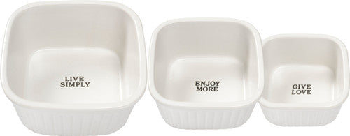 Tabletop | Square Server Set Of 3 with lids