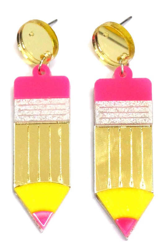 Acrylic Pencil Earrings