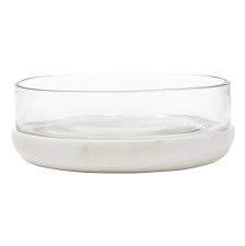 Tabletop | White Marble Glass Bowl